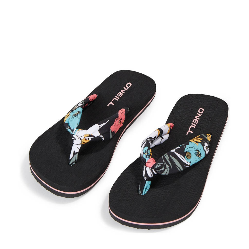 O'Neill Ditsy Sun Sandalsteenslippers met bloemenprint zwart/blauw