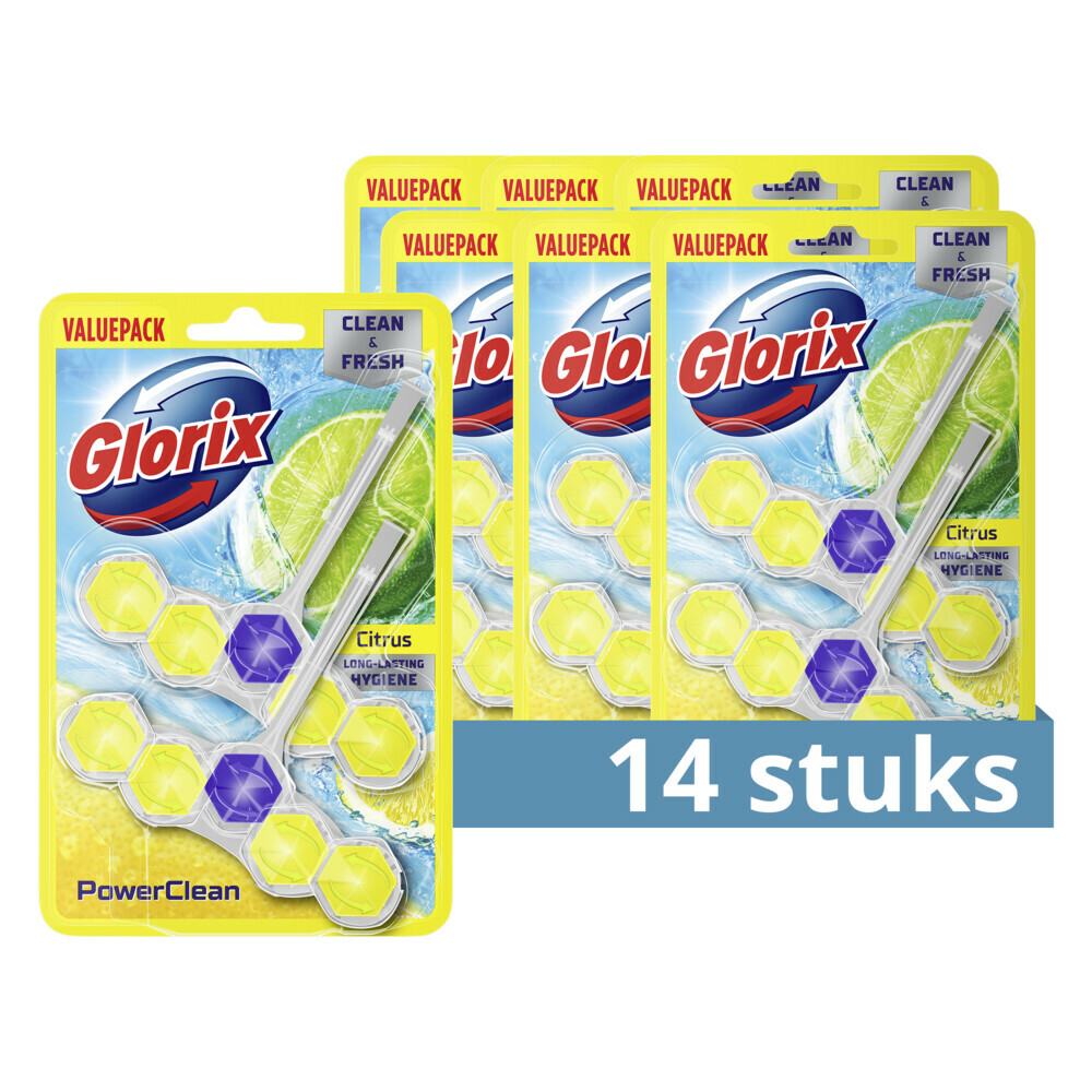 7x Glorix Toiletblok Power Clean Citroen2 stuks