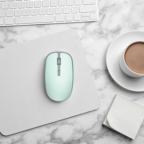 Souris Accsup rechargeable sans fils verte bicolore - 2.4G & Bluetooth