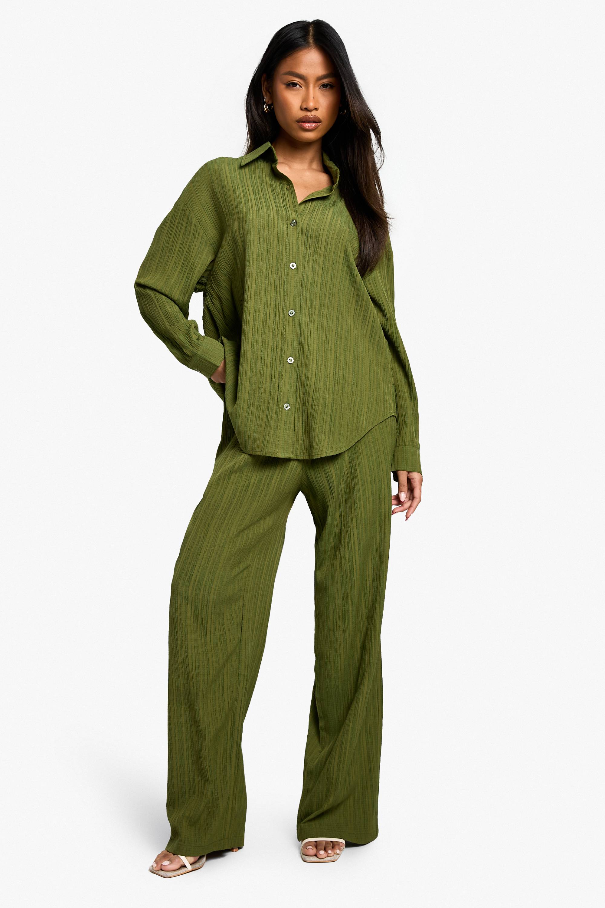 boohoo Chemise tissée texturée à effet froissé