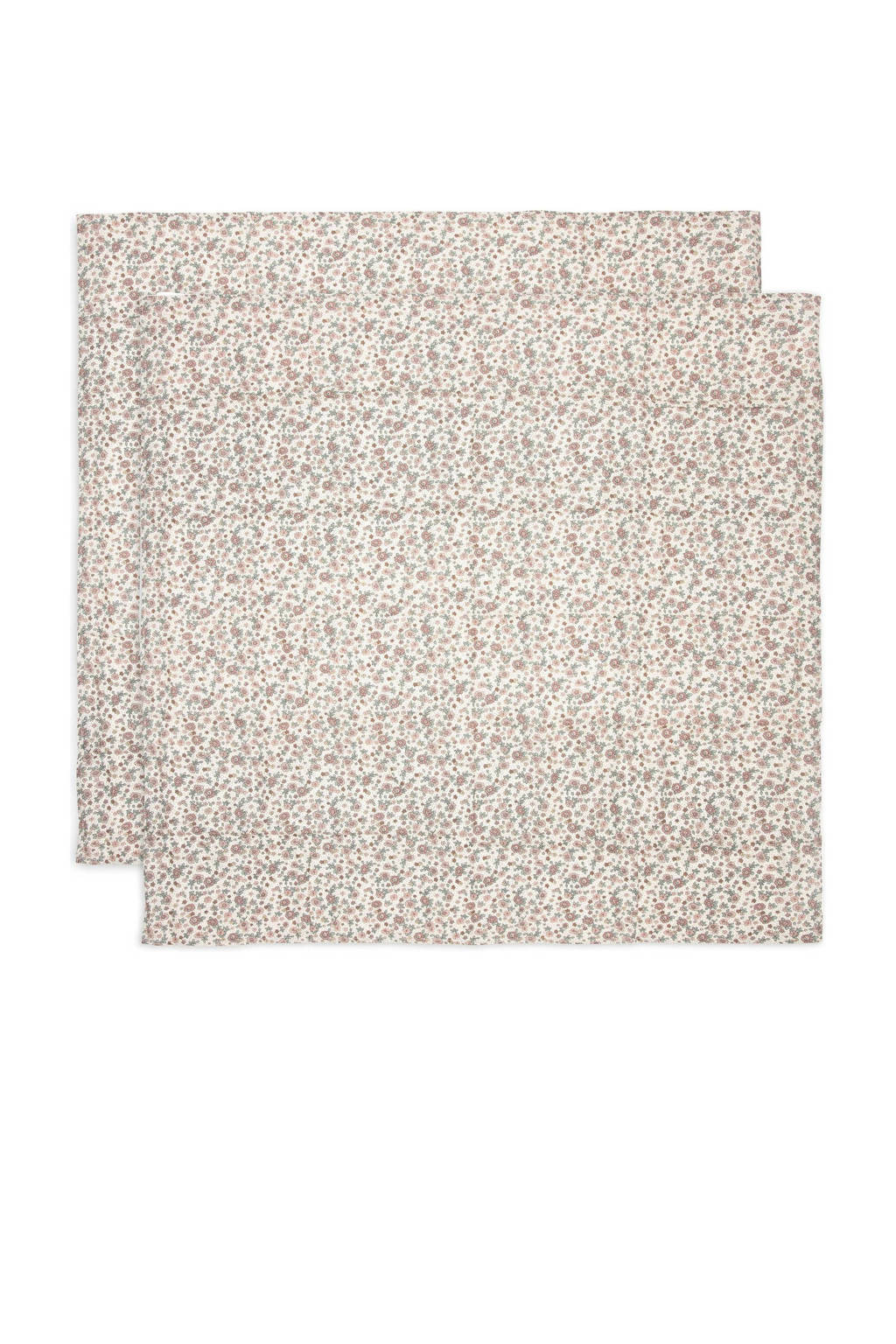 hydrofiele doek large 115x115cm Retro Flowers - set van 2 Oatmeal