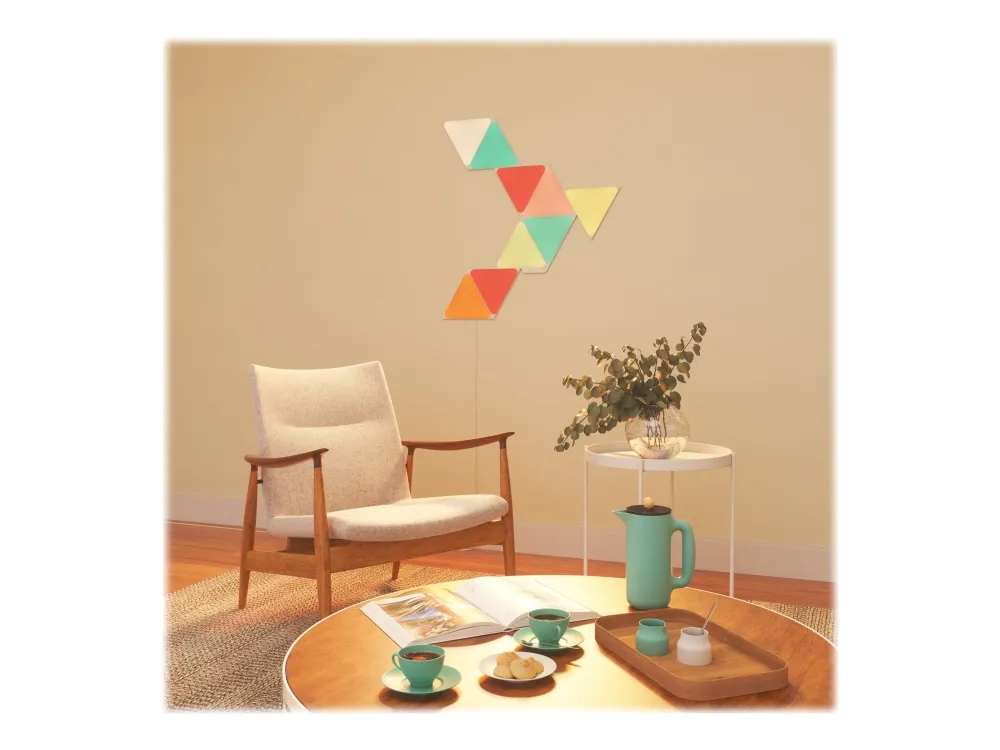 Nanoleaf Shapes Smarter Kit - Trådløst belysningssæt - LED x 9 - 1.7 W - 16 millioner farver - 1200-6500 K - triangel