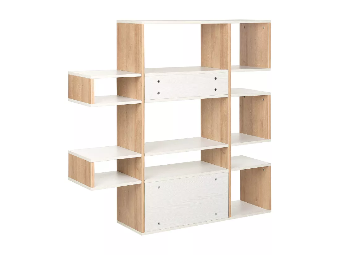 Bibliothèque 5 étagères AMARILO 120 cm Marron/blanc