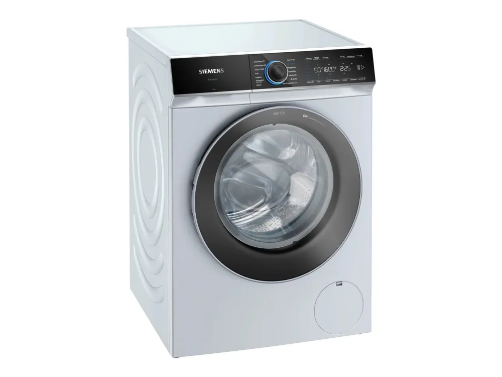 Siemens iQ700 WG56B2A40 - Vaskemaskine - Wi-Fi - Niche - bredde: 60 cm - højde: 85 cm - frontbetjening - 70 liter - 10 kg - 1600 rpm - hvid med krom flydende mat/sort dør