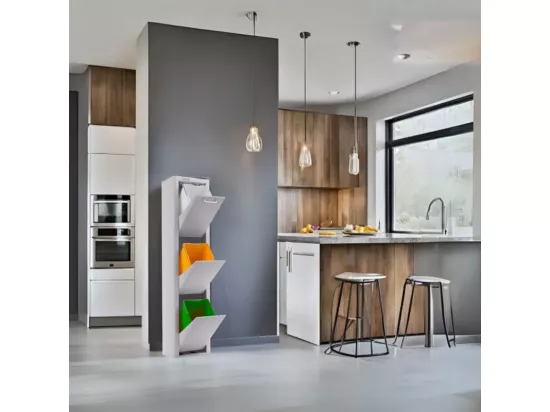 Poubelle cuisine de tri sélectif - 3 compartiments de 20L- CUBEK