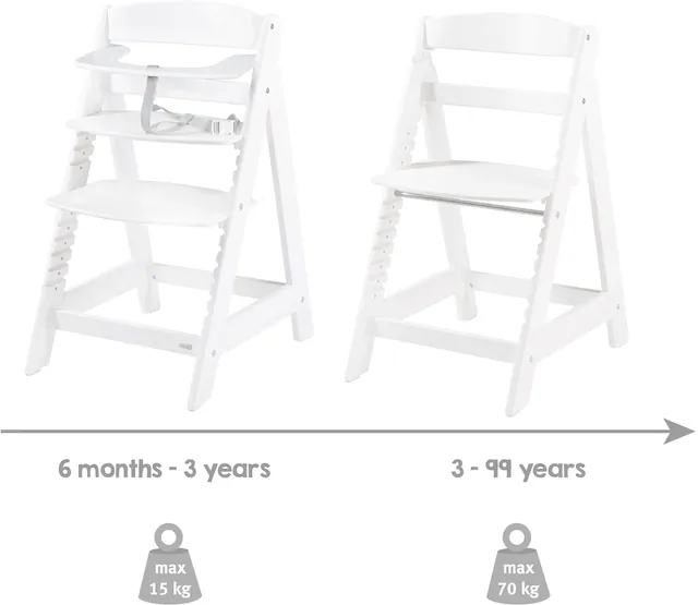 roba® Hochstuhl »Treppenhochstuhl Sit Up Click 'N' Flex, weiss« () aus Holz