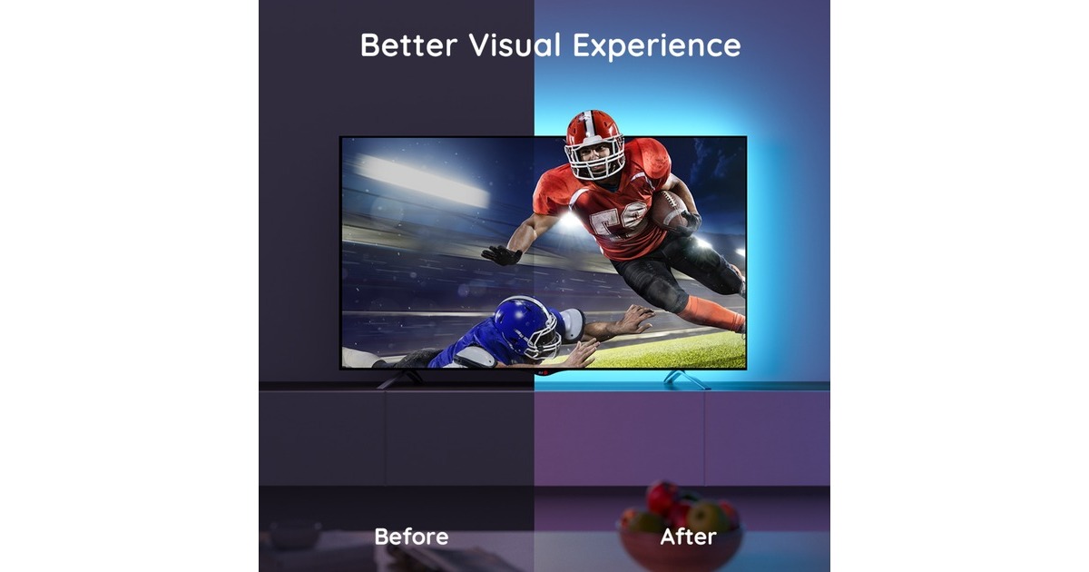 GoveeH6179 RGB Bluetooth LED Backlight sfeerverlichting  (3 meter, voor 46 - 60 inch tv's)