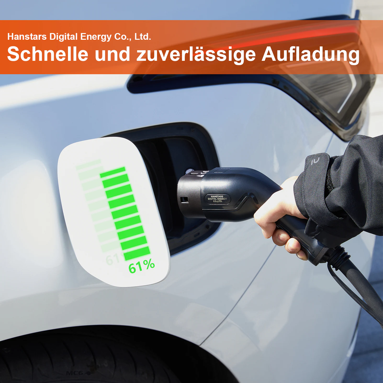 HANSTARS EV-Ladekabel, Typ 2 auf Typ 2, 3-Phasig 32A 5 Meter 22 kW mit Tasche