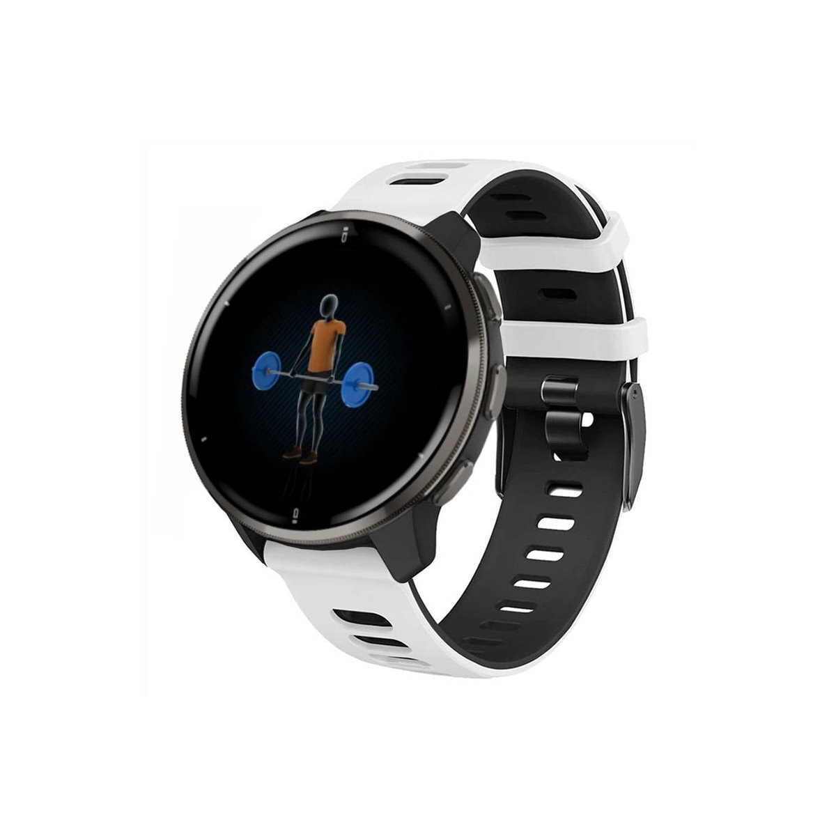 Twin Sport armbånd Garmin Venu 2 Plus - Hvit/svart
