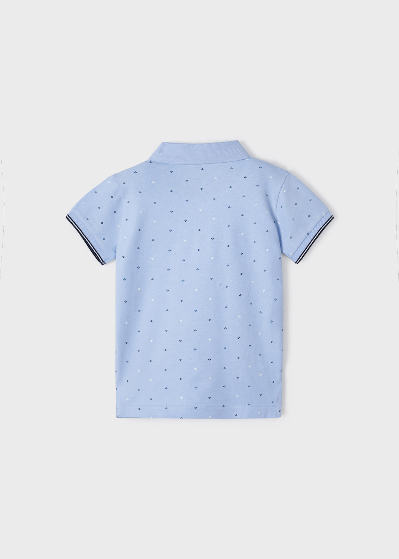 Camisa polo de manga curta com estampa em algodão sustentável para meninos