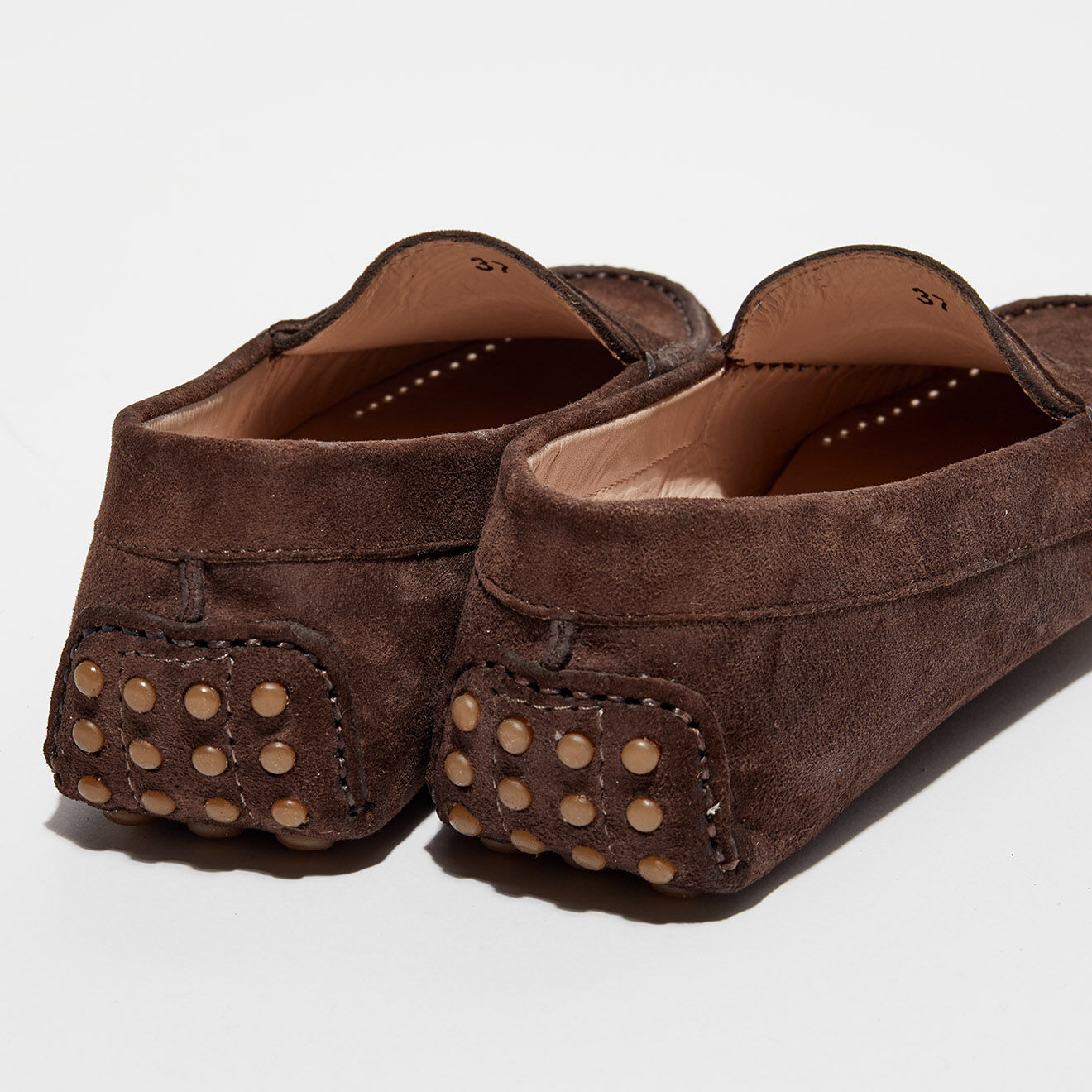 Loafers Mocassins en Velours de Cuir Jade marron