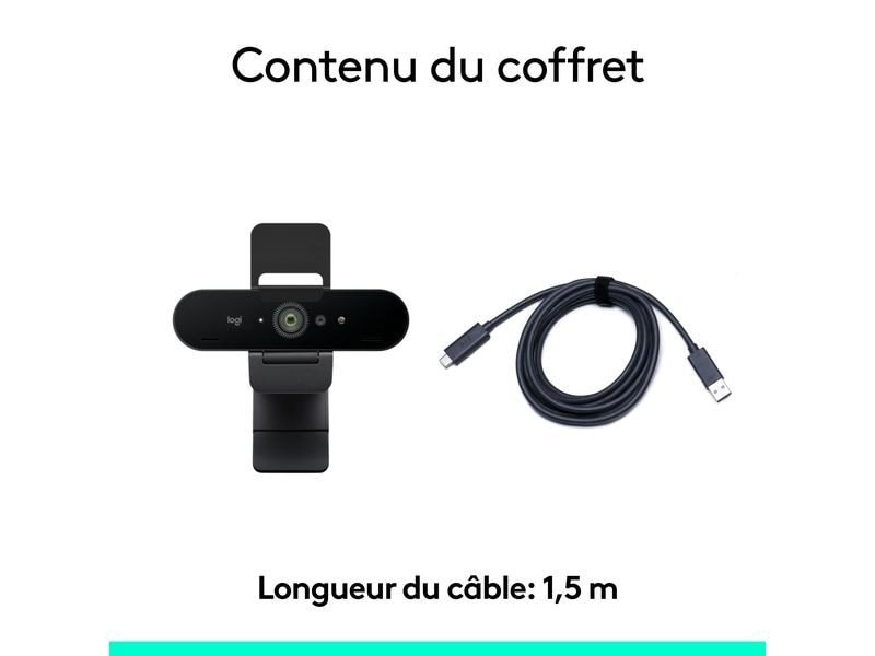 Logitech Webcam Brio 4K Ultra HD graphite Professionelle USB-Webcam mit 4K UHD, HDR und Windows Hello-Unterstützung