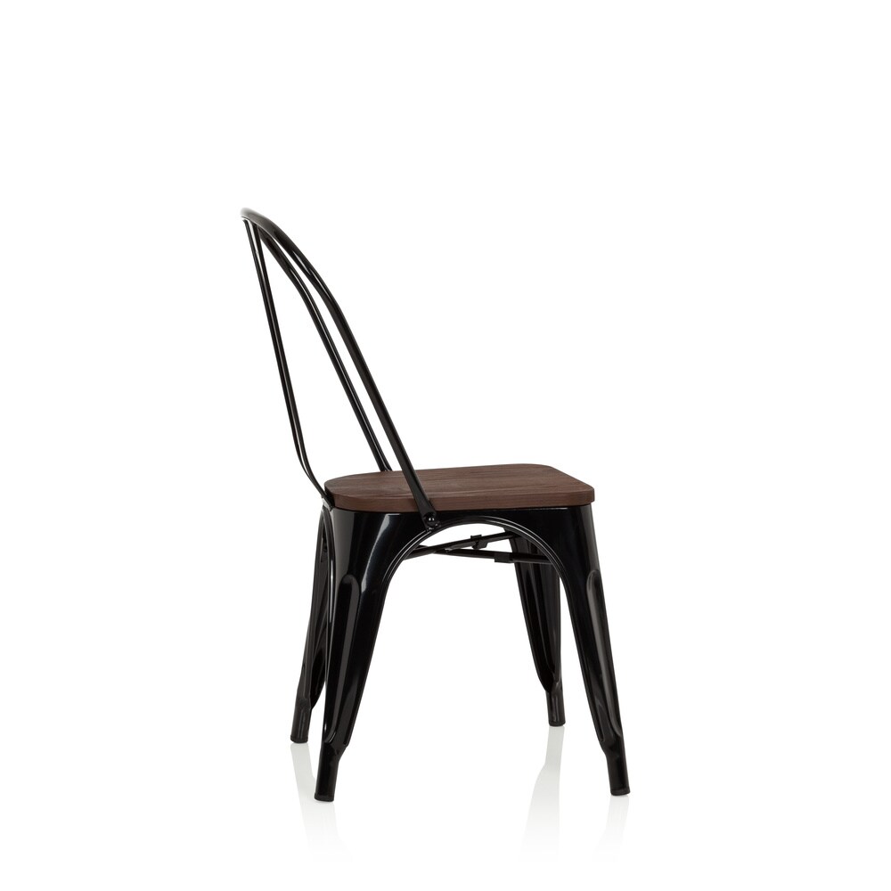 Bistrostuhl VANTAGGIO COMFORT W Stahl / Ulmenholz ohne Armlehnen hjh OFFICE