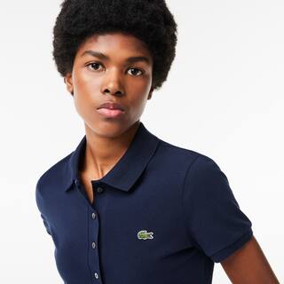 Polo L.12.D slim fit en jersey Manches Courtes - Bleu - Lacoste - Femme
