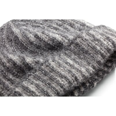 Unisex-Rippenstrickmütze, grau