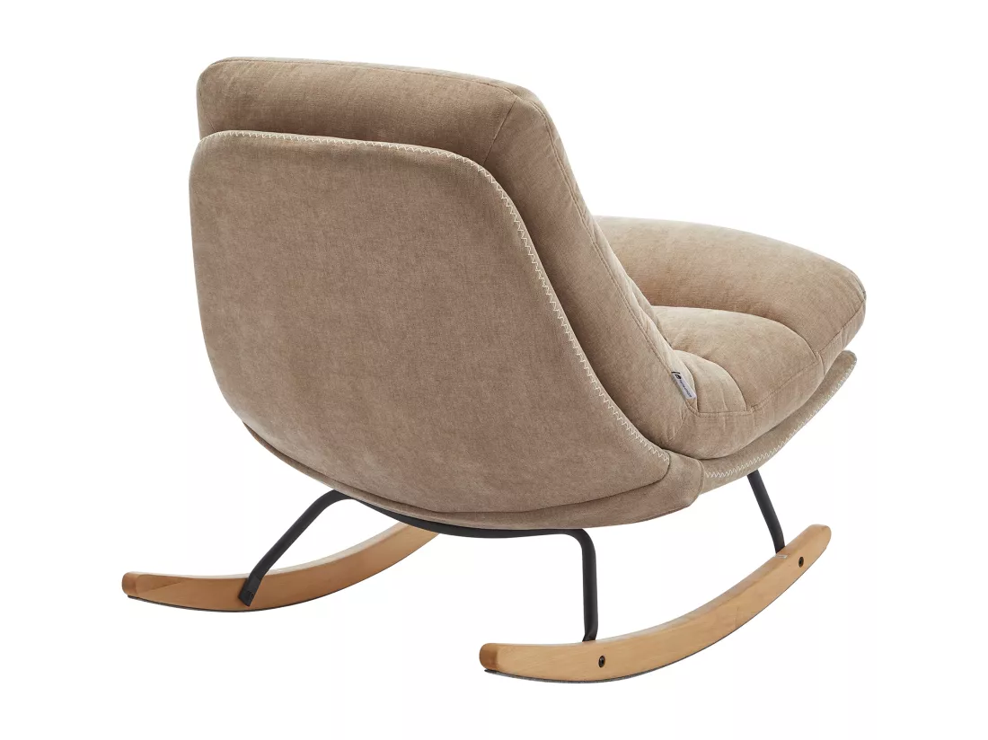 Fauteuil à bascule en tissu taupe RELIACO