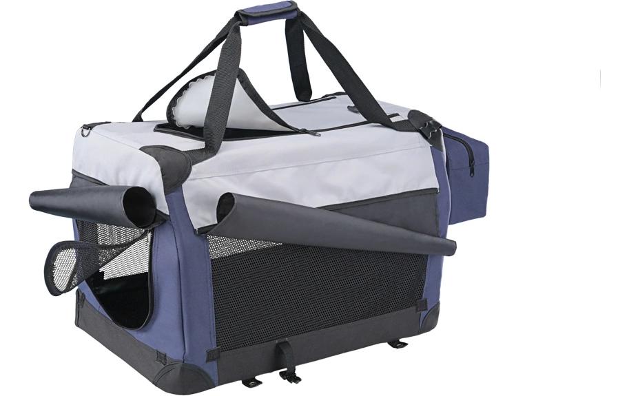 Tasche Traveller Plus L Blau / Grau, 82 x 59 x 59 cm<br>Praktische Reisetasche für kleine Hunde oder Katzen