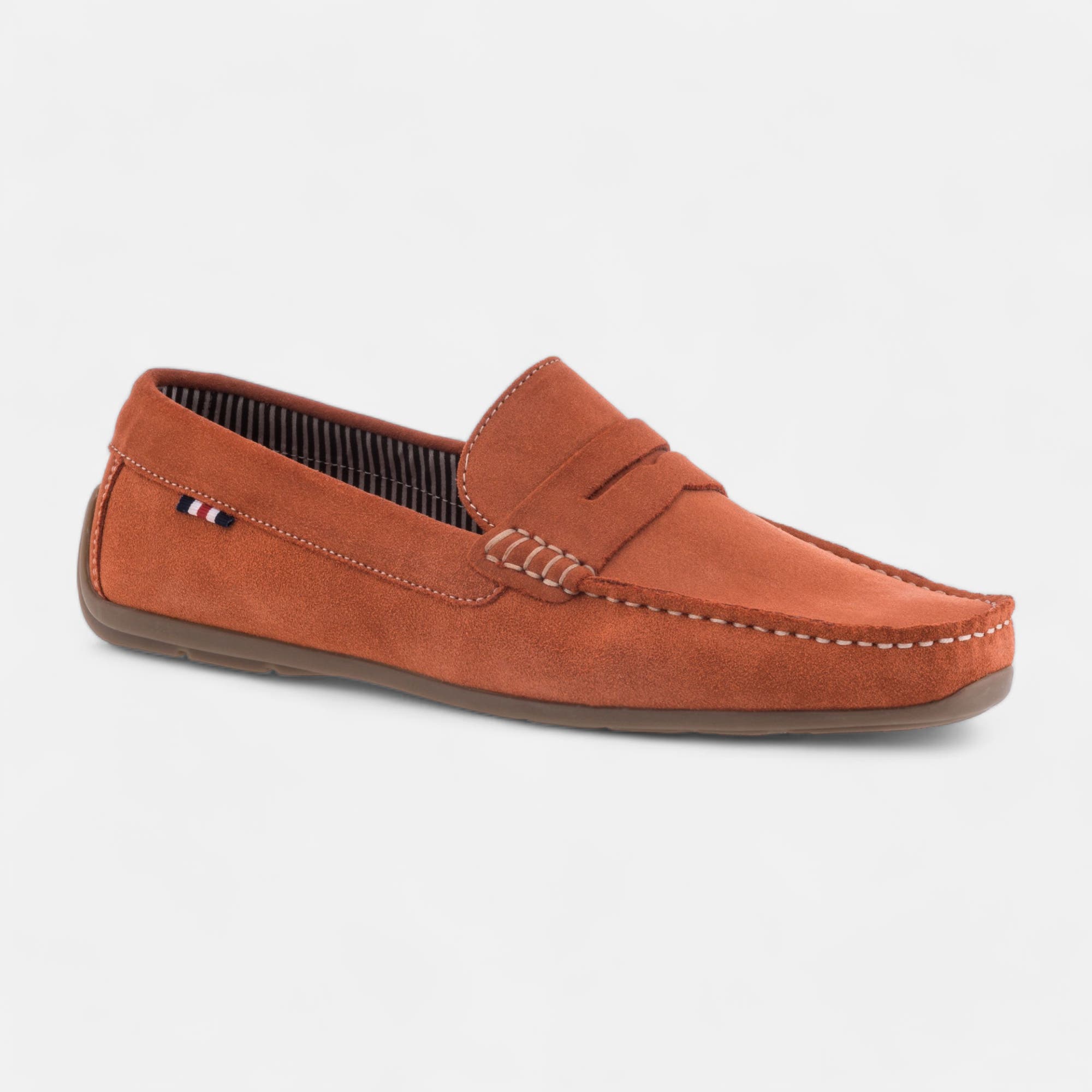 Mocassins Homme en cuir orange