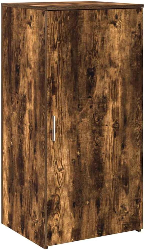 Empfangstheke Räuchereiche 155x50x103,5 cm, robuster Holzwerkstoff, vielseitiger Schreibtisch mit Stauraum für Büro und Praxis, ideal für Kundenempfang