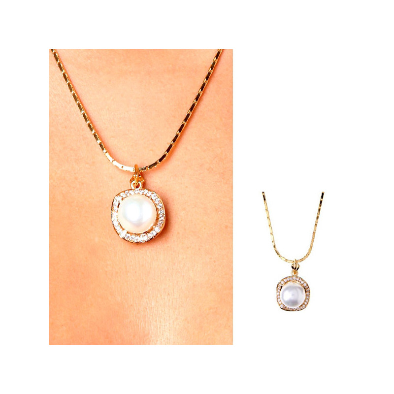 Pendentif Or jaune et Perle de culture Blanche