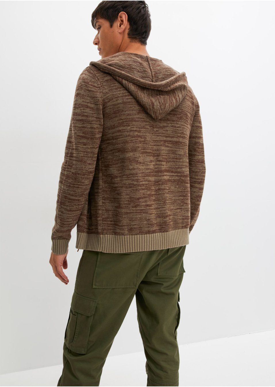 Gilet en maille à capuche