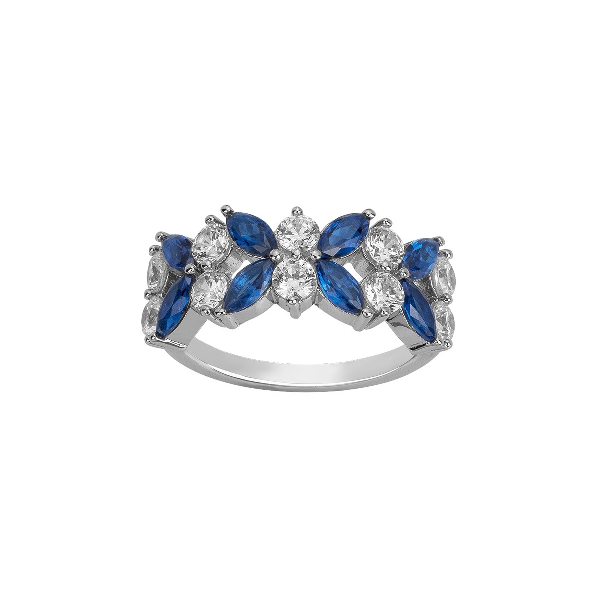Bague en Argent avec spinelle bleu saphir