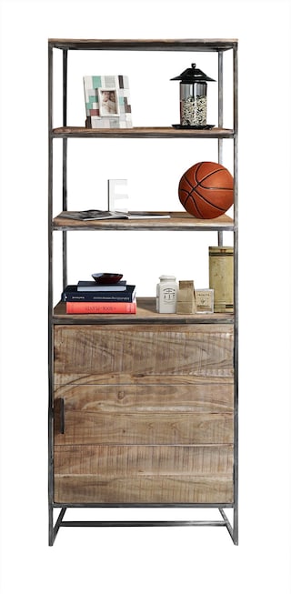 Regal JOHNSON 190 x 35 x 75 cm Holz Akazie braun/grau