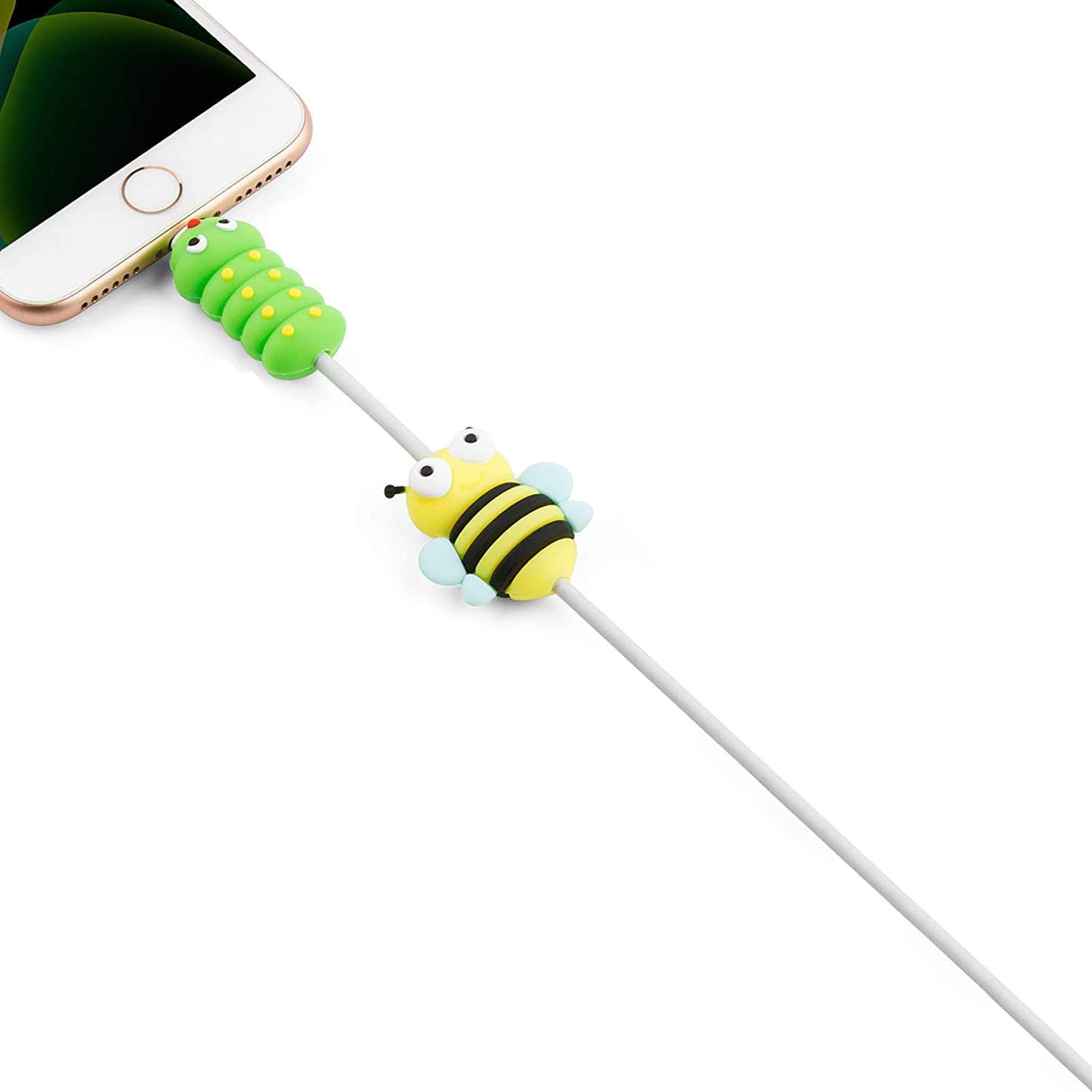 (5er Set) USB C / Lightning Kabel Bruchschutz / Halter / Kabelbeisser Insekten - Design 1