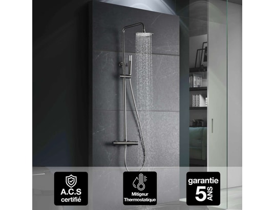 IMEX PRODUCTS - Barre et colonne de douche Colonne de douche thermostatique imex monza bdm039/bgm noir...