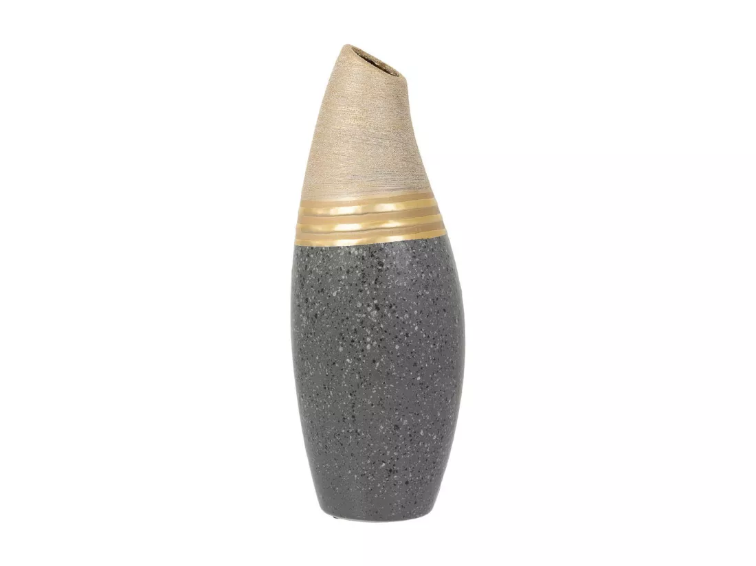 Vase en céramique dorée 12x12x33h