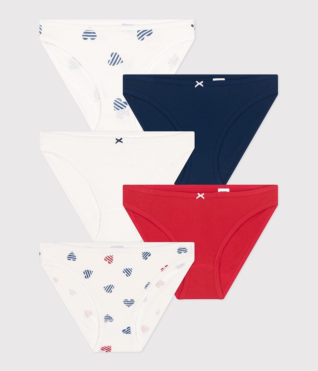PETIT BATEAU<br>Conjunto de 5 cuecas de algodão