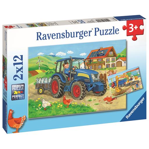 Ravensburger Hard At Work 2x12 Brikker Puslespil