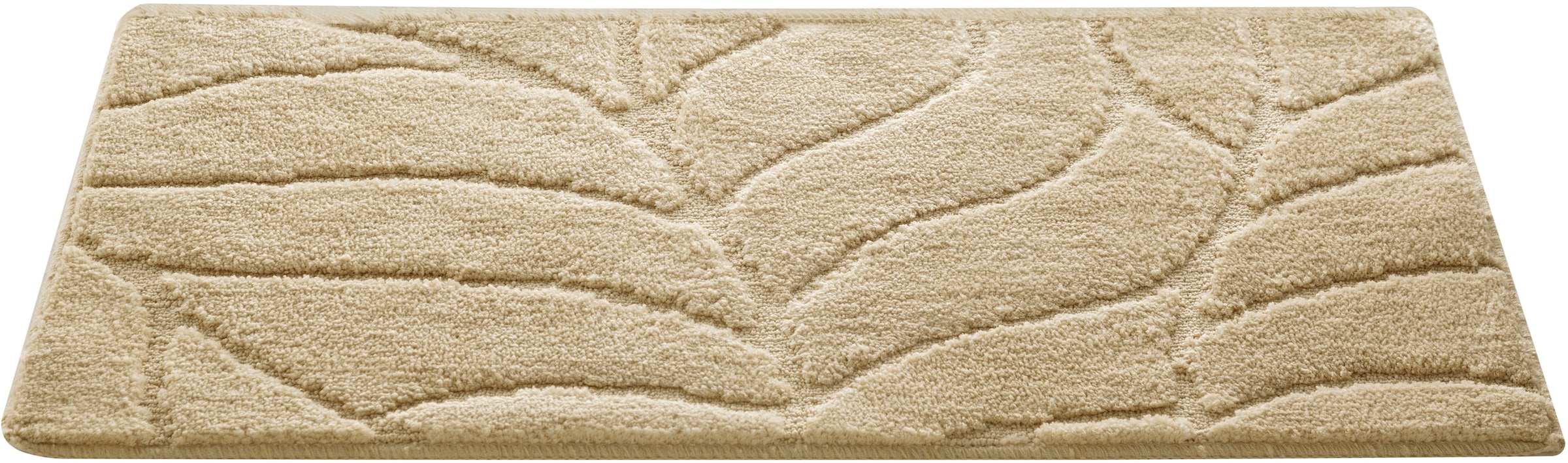 my home Badematte »Epense, Badvorleger, Badezimmer Teppich, Duschmatte mit Blattstruktur« Höhe 10 mm rutschhemmend beschichtet fussbodenheizungsgeeignet | schnell trocknend Badteppich, Uni, Blätter, Hoch-Tief, verschiedene Farben und Grössen