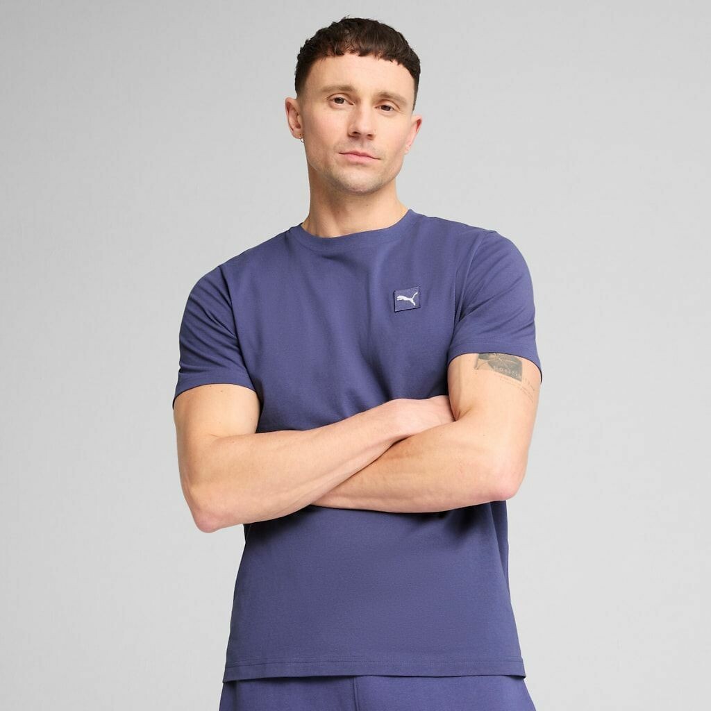PUMA<br>Camiseta de manga curta com logotipo quadrado bordado