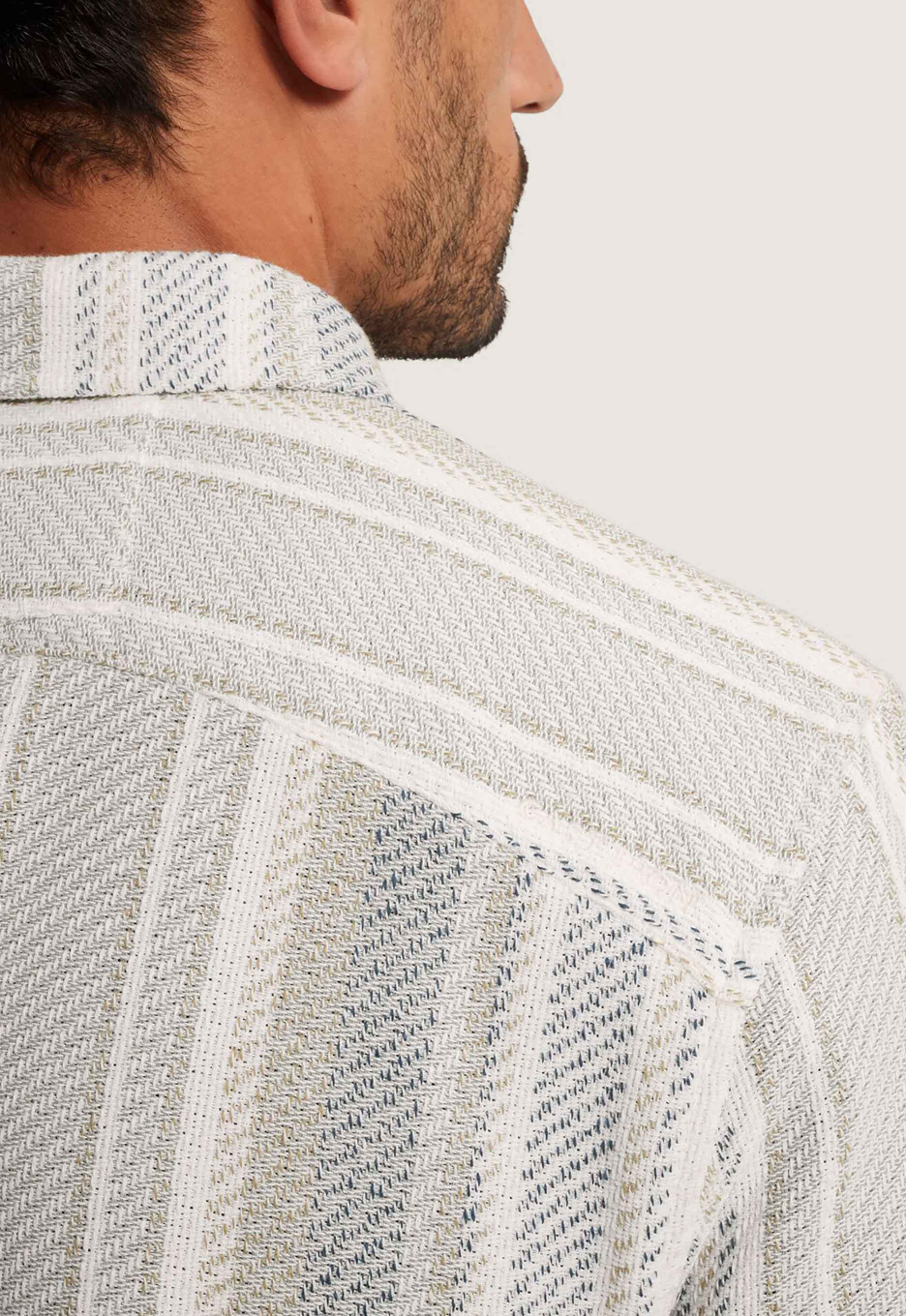 Cast Iron Twill Slub Striped Overhemd