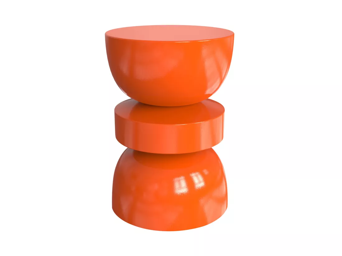 Table d'appoint en métal - Orange - TUVAMI