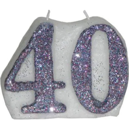 IHDE KERZEN Zahlenkerze 40 mit Glitter