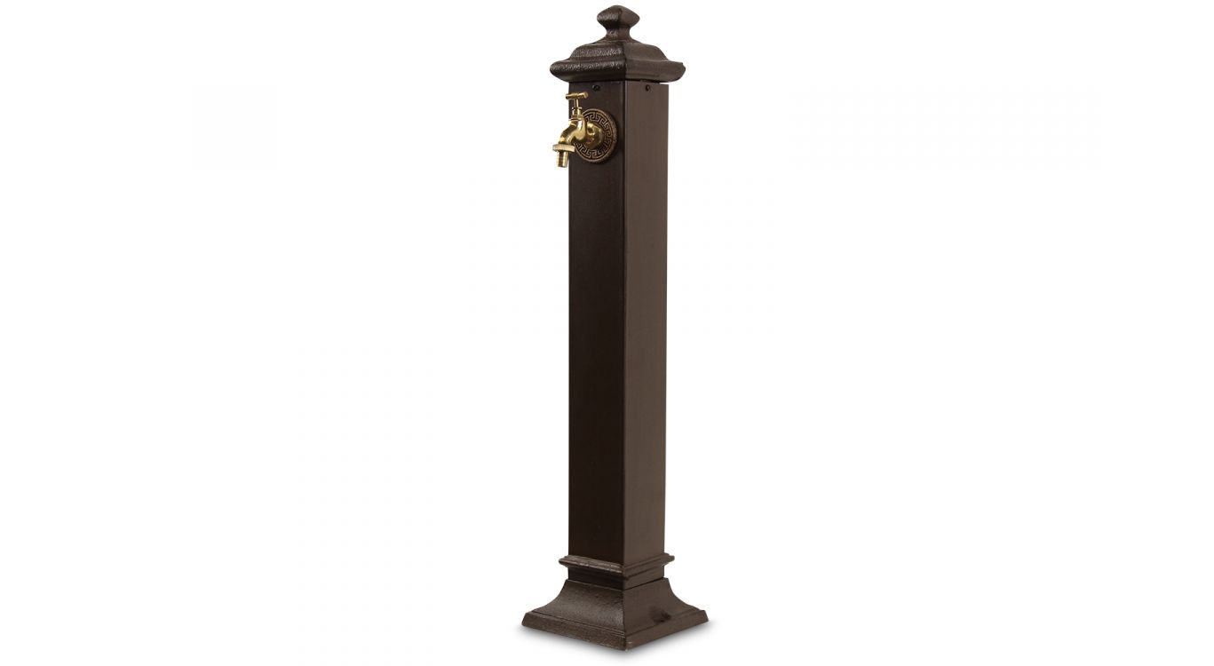 Fontaine de jardin métal marron 18.5x18.5x85.5cm