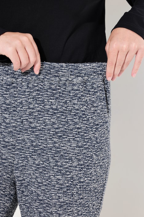 Bouclé-Hose Rose, weites Bein, Komfortbund, Biobaumwolle