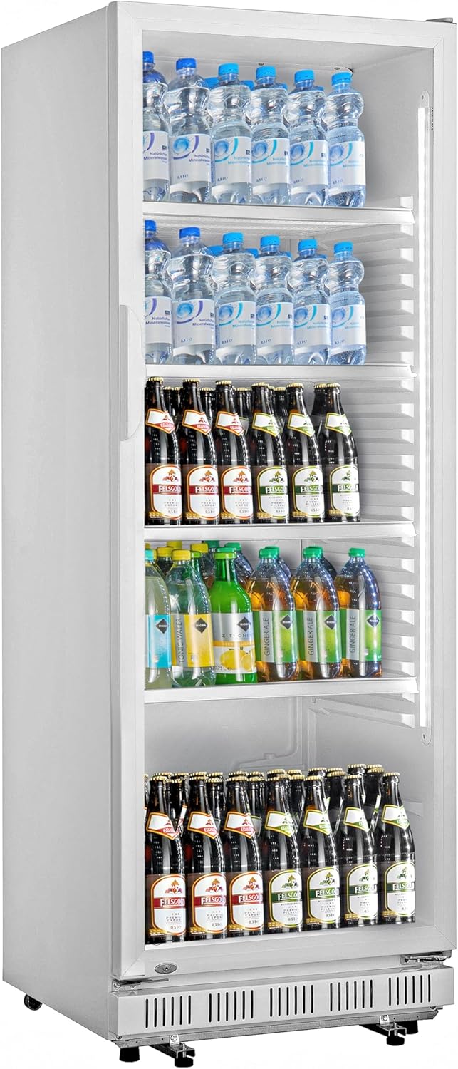 METRO Professional Getränkekühlschrank GSC2360, 62 x 63.6 x 175.3 cm, 347 L, LED-Beleuchtung, 4 verstellbaren Einlegeböden, Weiß