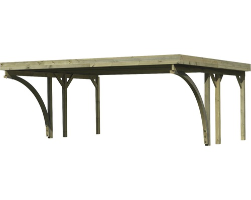 Dubbele carport Karibu Pluwig 1 variant C 598x480 cm drukgeïmpregneerd