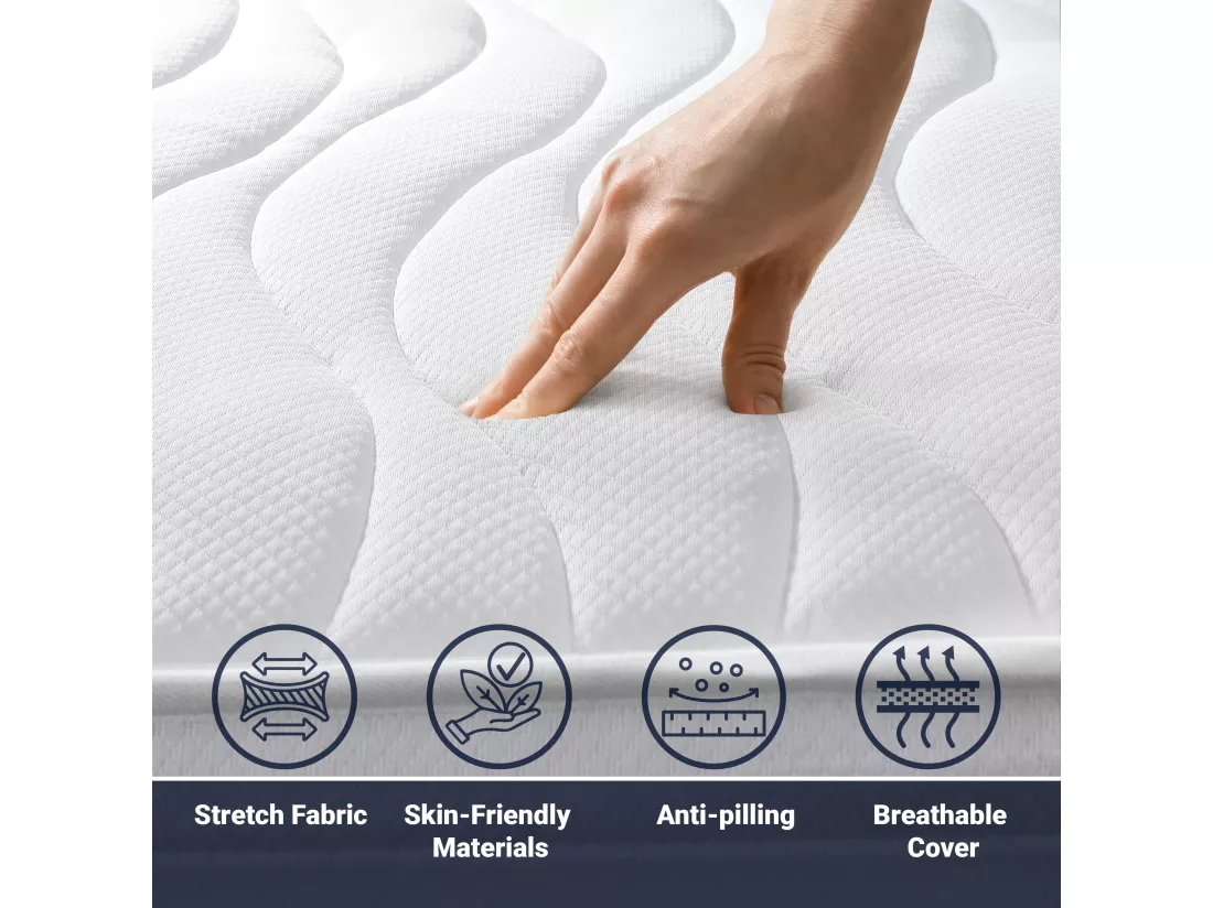 Matelas Double King Size 180x205 à mémoire orthopédique | Hauteur 20 cm | Made in Italy