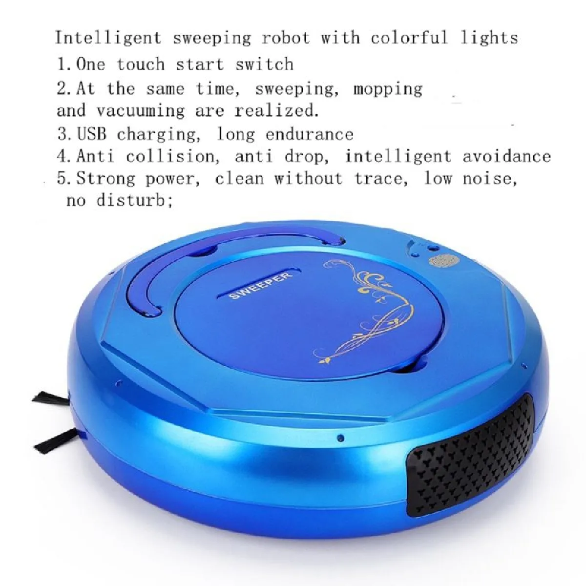 Universal Robot multifonctionnel, intelligent, automatique, intelligent, rechargeable, nettoyage à sec, aspirateur, robot de nettoyage des étages, maison