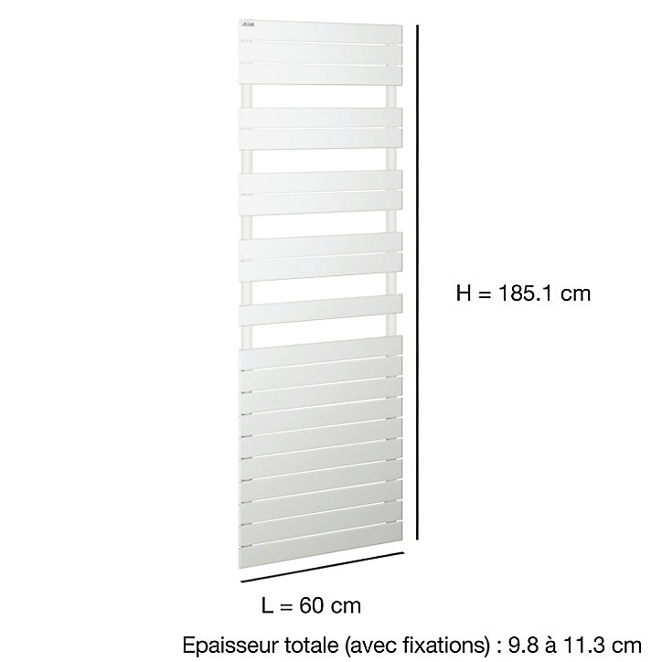 Radiateur sèche-serviettes eau chaude Acova Alpaga blanc symétrique 1019W