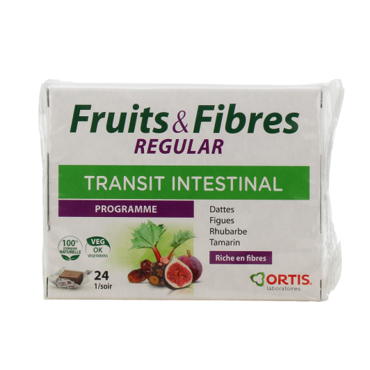 Ortis Fruits & Fibres Regular Transit Intestinal Cubes à Mâcher