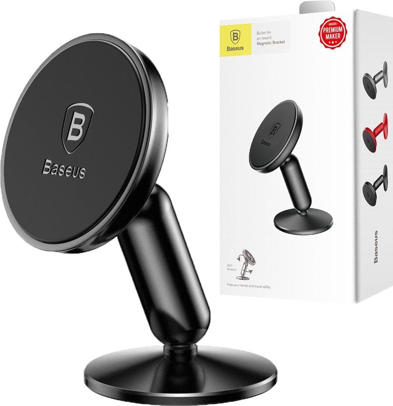 Baseus Magnetische Dashboard Telefoonhouder Met Magneet en Zuignap Zwart
