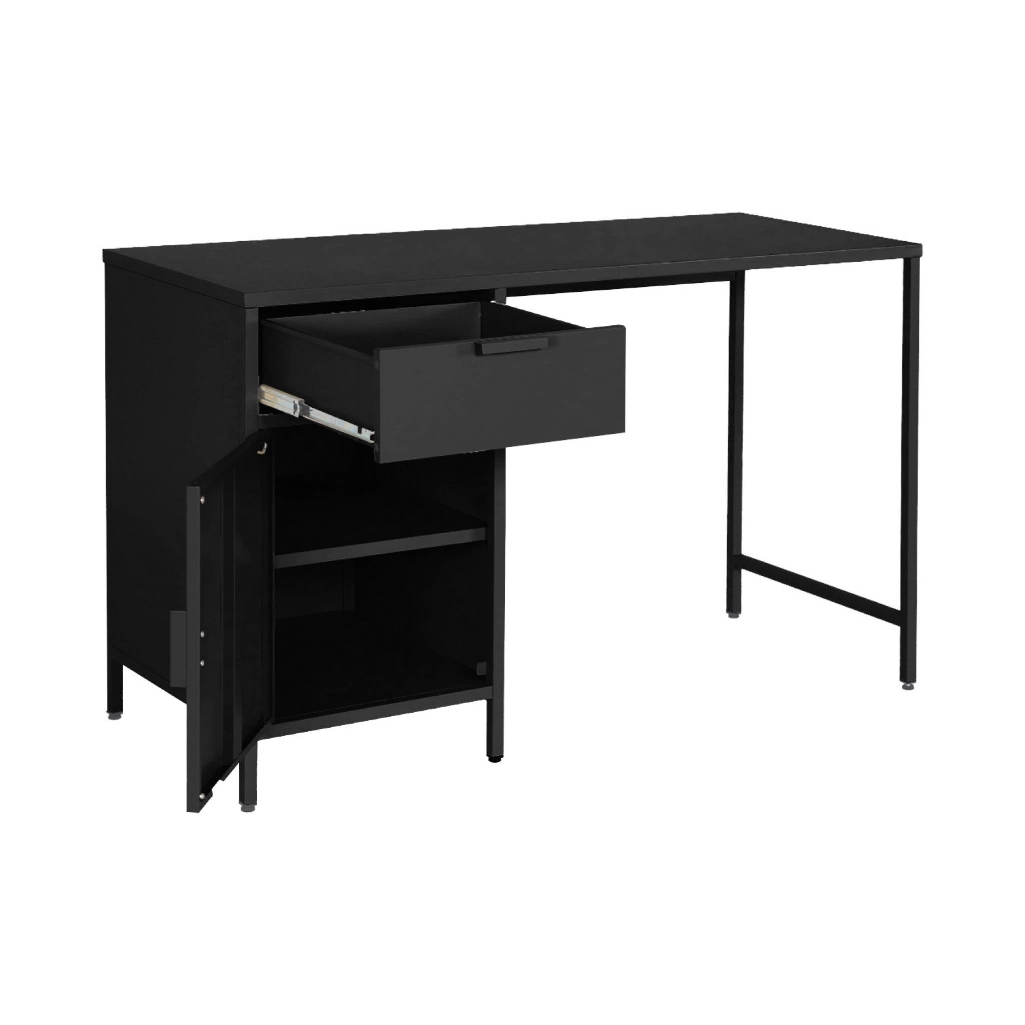 sweeek - Kinderbureau metaal 1 deur en 1 lade