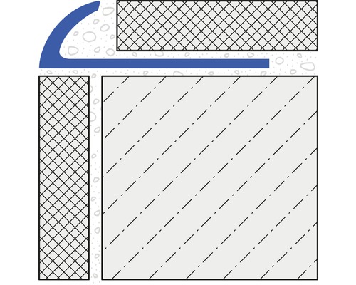 Durabord Star PVC kwartcirkel afwerkprofiel, 250 cm lang, hoogglans, 8 mm hoog