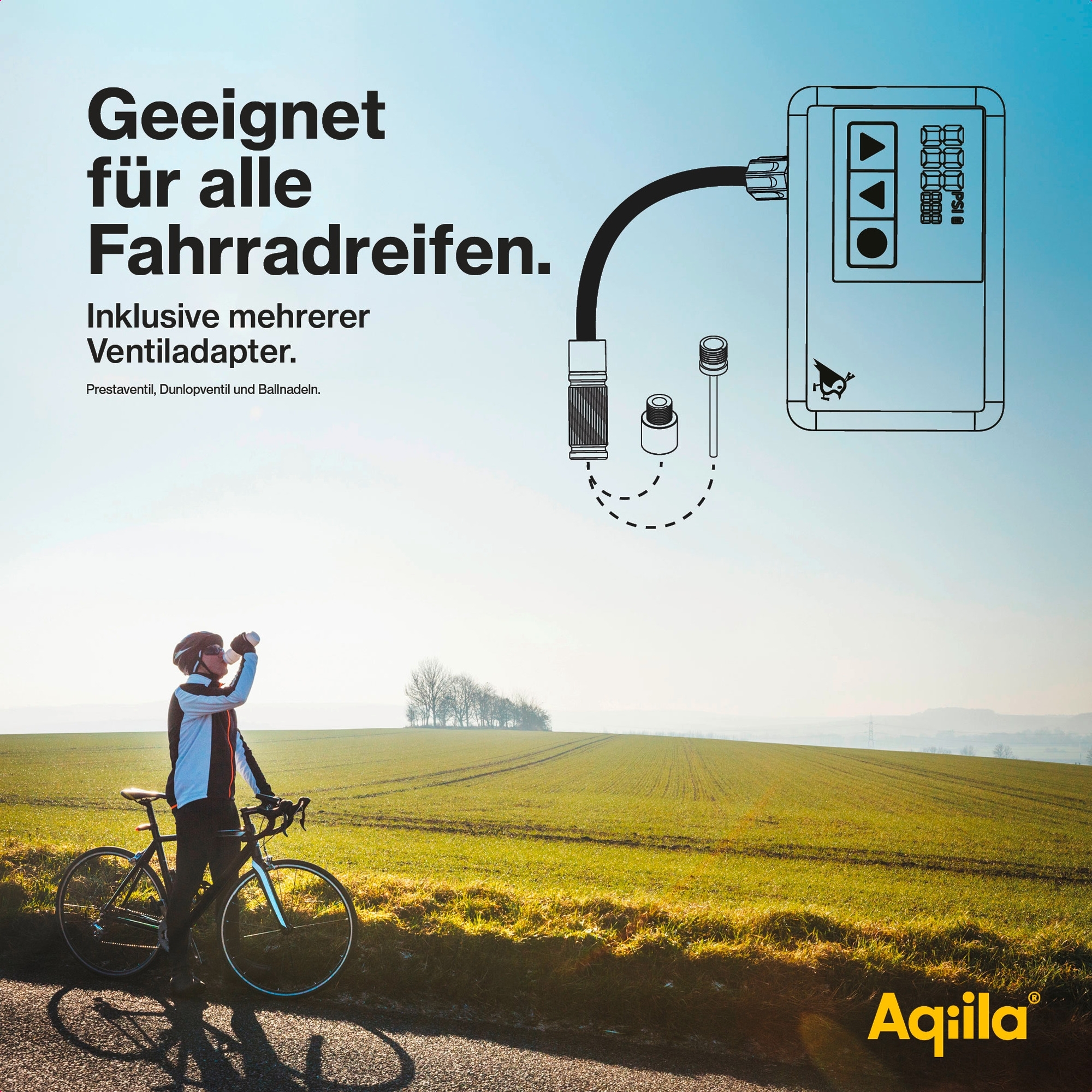 Aqiila Airbird P1 Smart tragbarer Kompressor mit integrierter LED Leuchte 1000 mAh