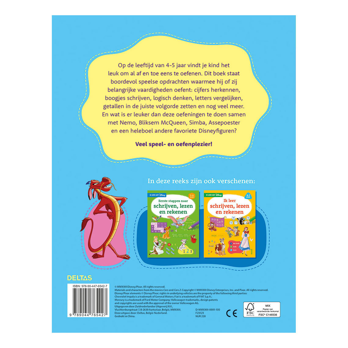 Disney Ik Leer met - Schrijven, Lezen en Tellen (4-5 j.)